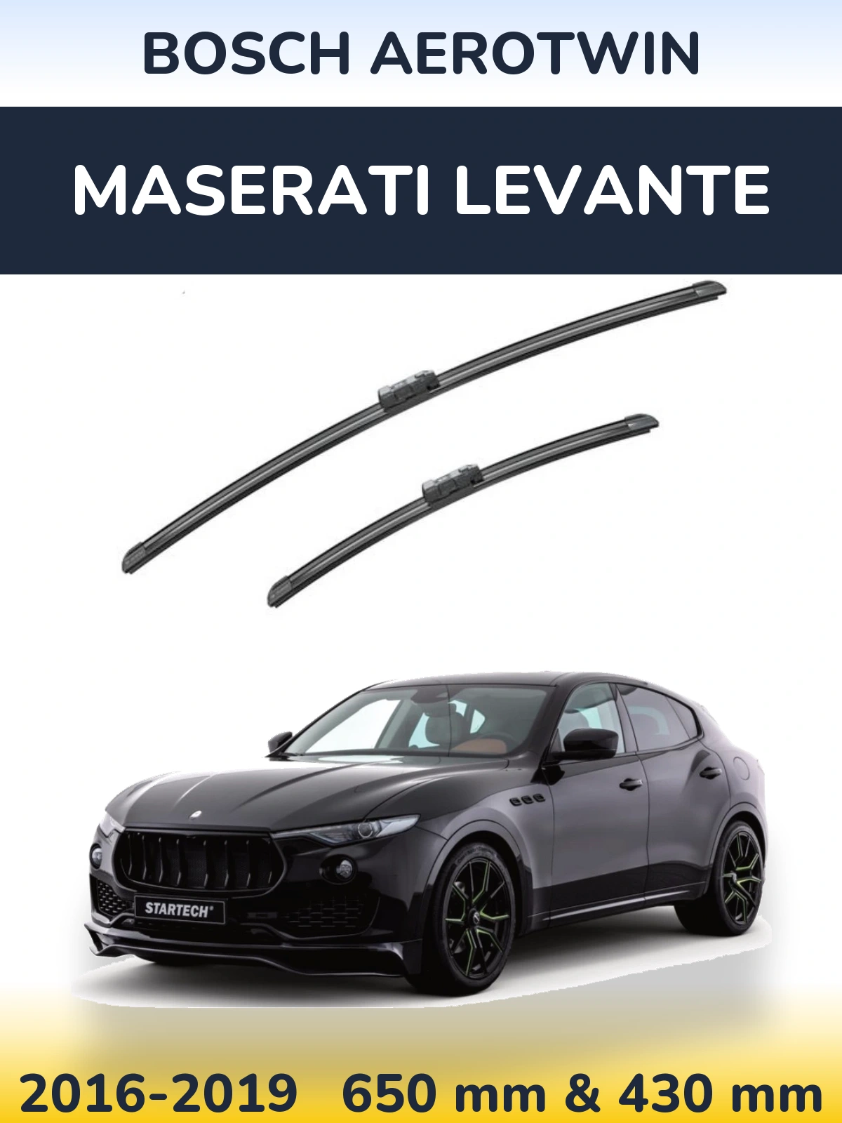 Komplet przednich wycieraczek BOSCH AeroTwin 650 & 430 mm do Maserati Levante 2016-2019