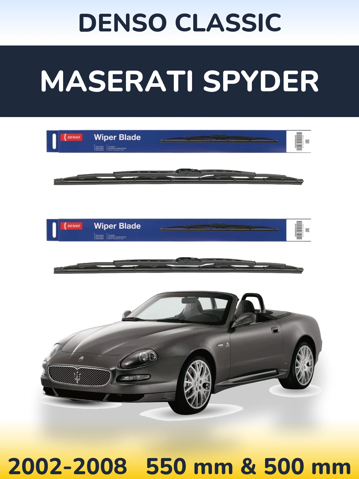 Комплект передніх щіток Denso Classic 550 & 500 мм для Maserati Spyder 2002-2008