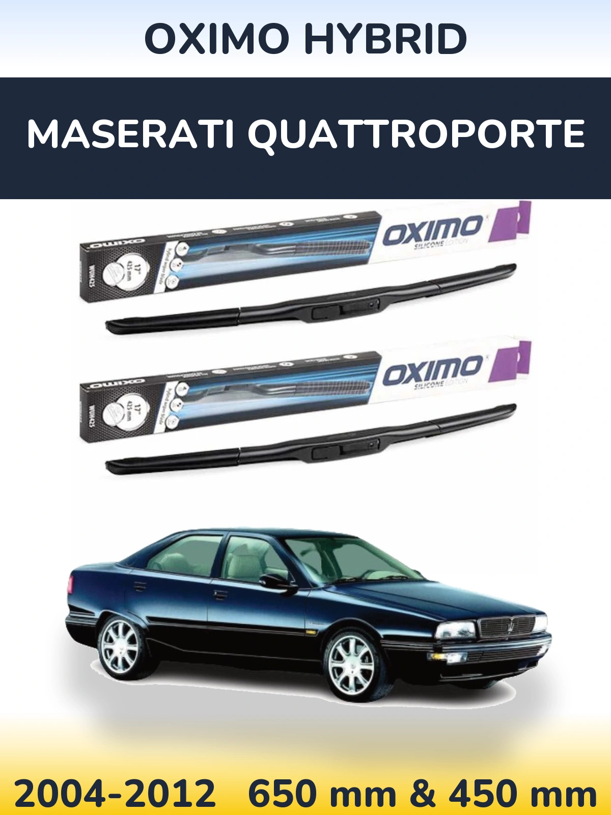 Komplet przednich wycieraczek Oximo Hybrid 650 & 450 mm do Maserati Quattroporte 2004-2012