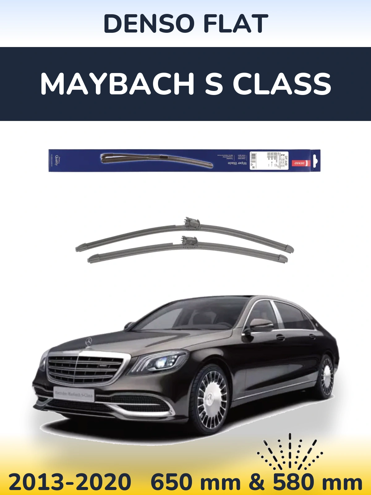 Komplet przednich wycieraczek Denso Flat 650 & 580 mm do Maybach Klasa S 2013-2020