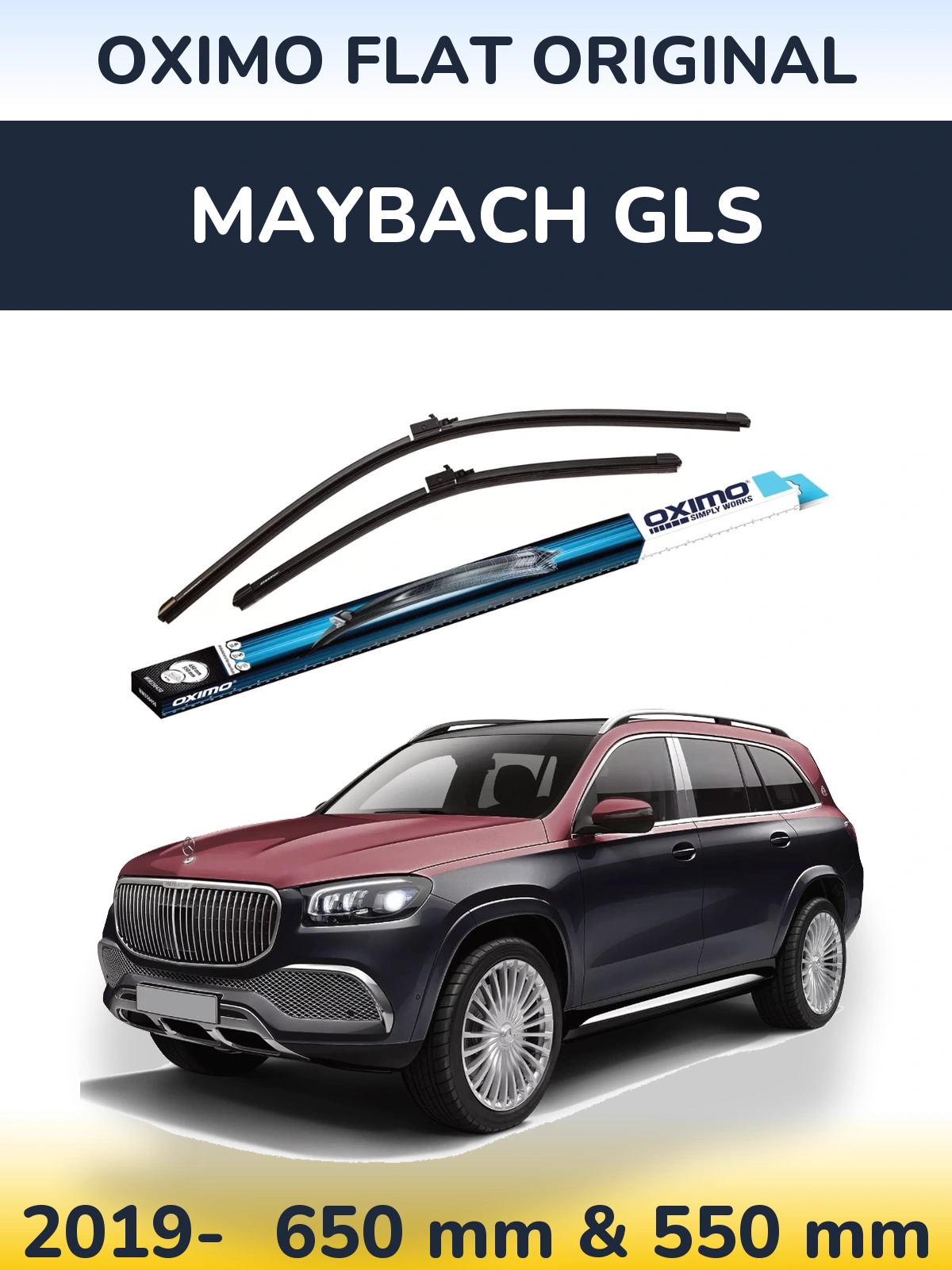 Komplet przednich wycieraczek Oximo Flat Original 650 & 550 mm do Maybach GLS 2019-2026