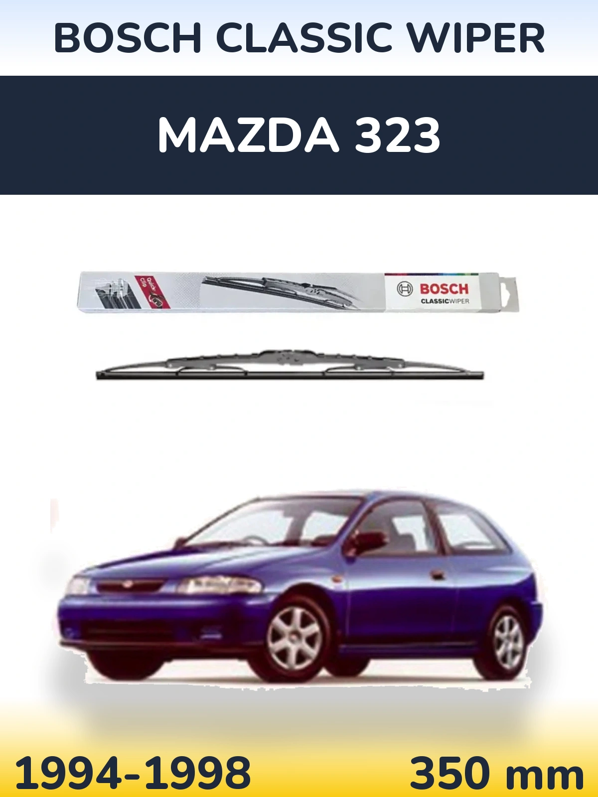 Rear wiper blade BOSCH Classic Wiper 340 мм for Mazda 323 1994-1998