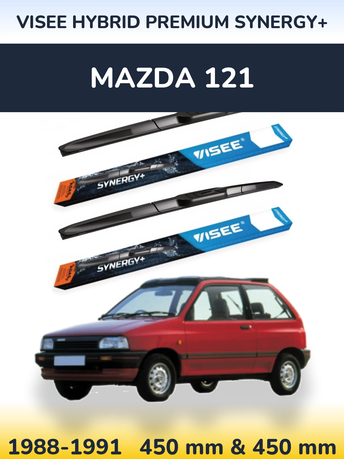 Комплект передних дворников VISEE HYBRID PREMIUM SYNERGY+ 450 & 450 мм для Mazda 121 1988-1991