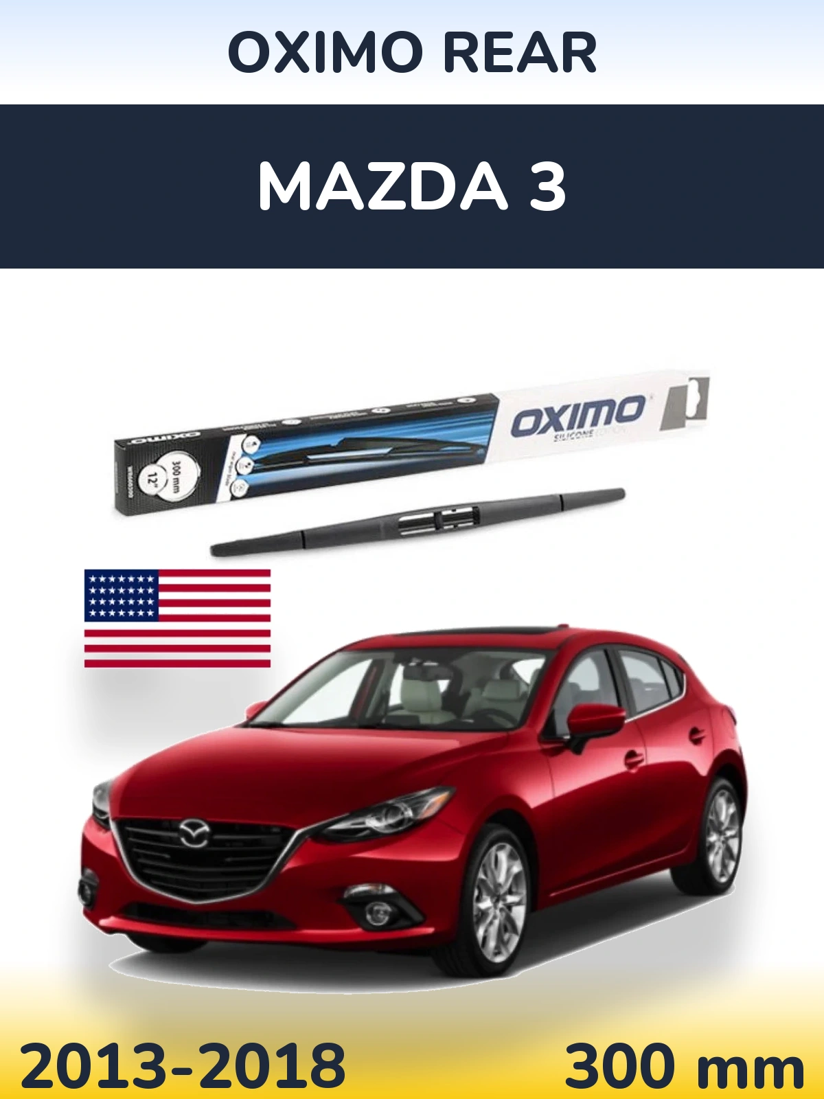 Rear wiper blade Oximo Rear 300 мм for Mazda 3 2013-2018