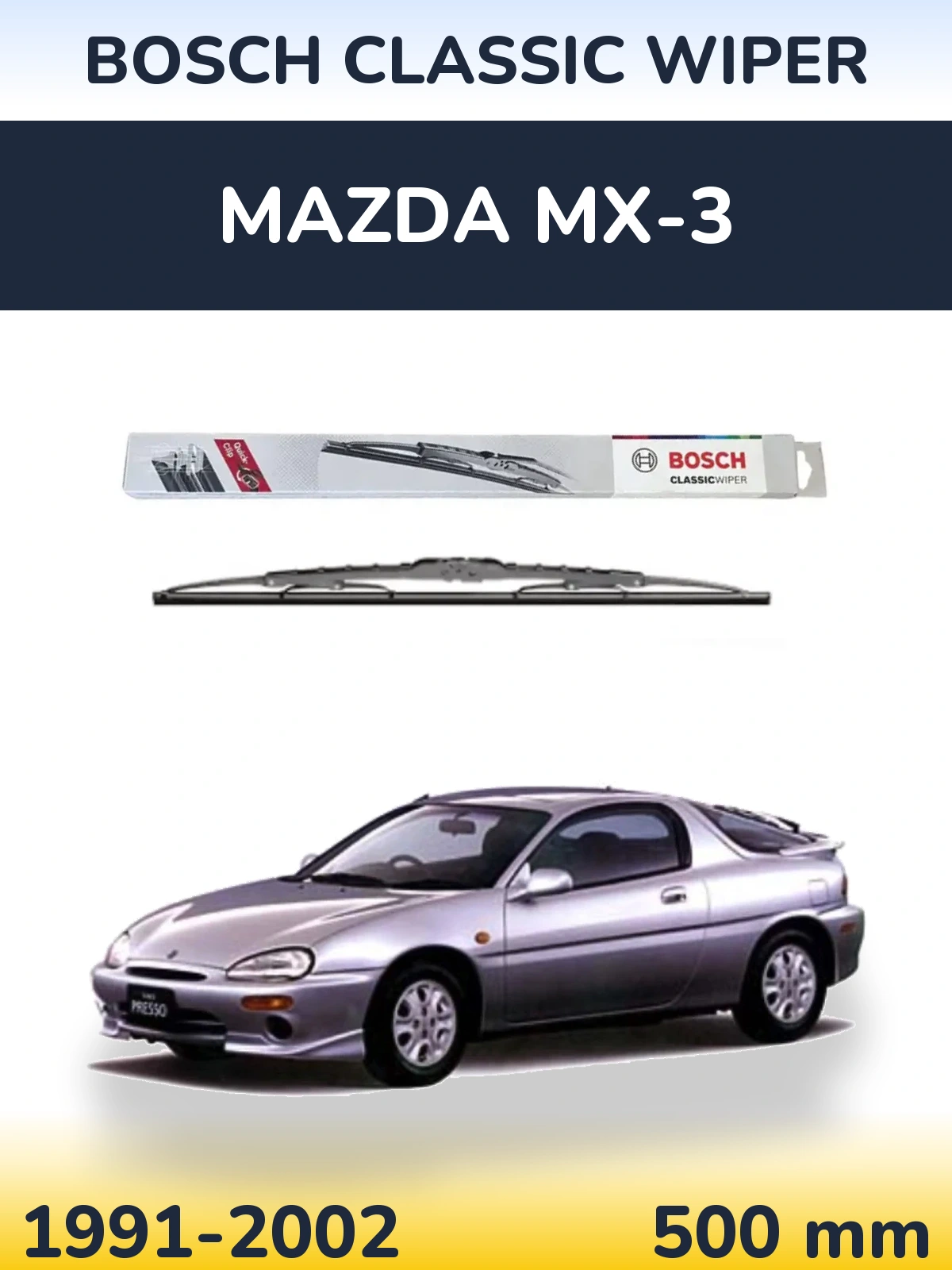 Tylna wycieraczka BOSCH Classic Wiper 500 mm do Mazda MX-3 1991-2002