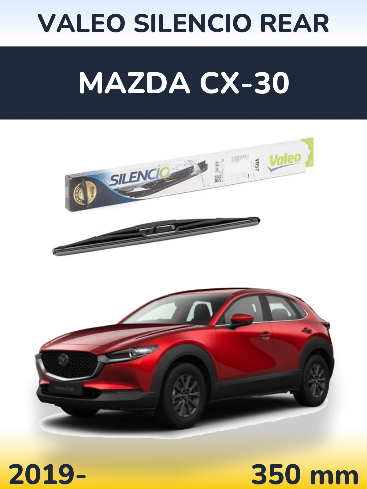 Rear wiper blade Valeo Silencio Rear 345 mm for Mazda CX-30 2019-2026