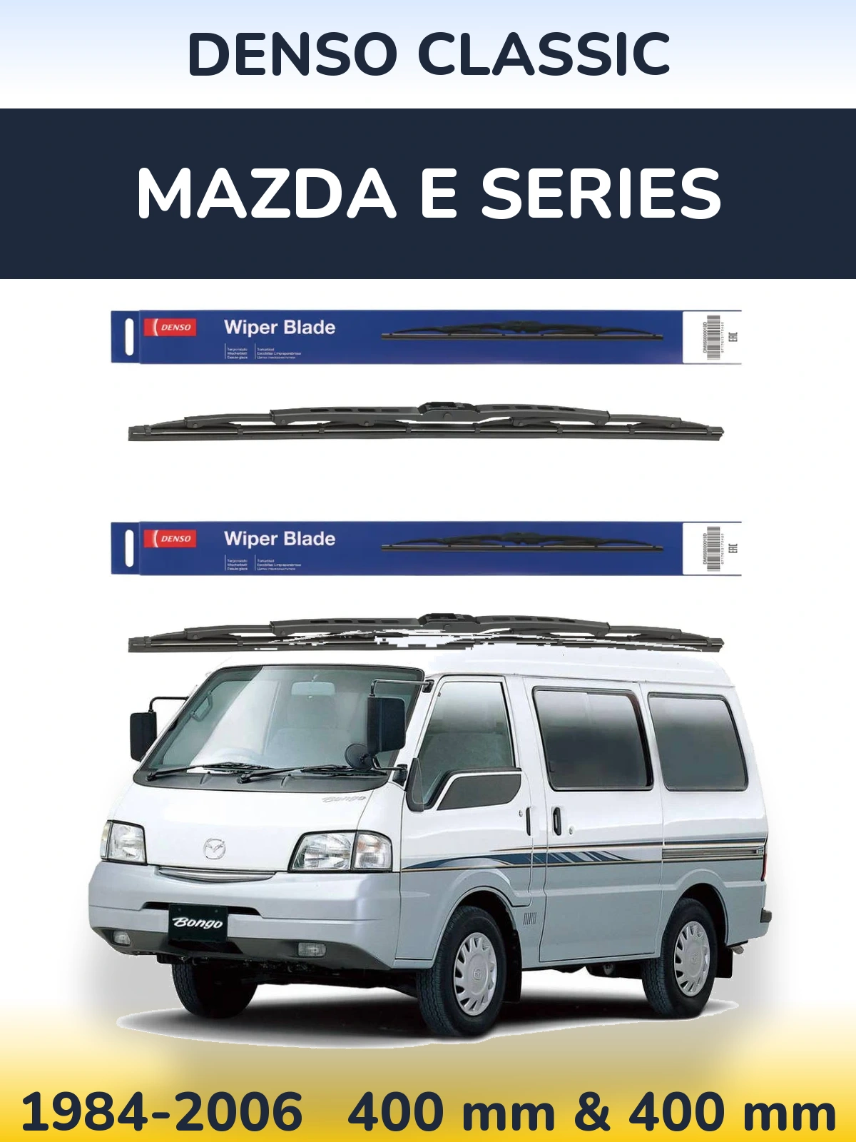 Front wiper blade set Denso Classic 400 & 400 мм for Mazda E Series 1984-2006