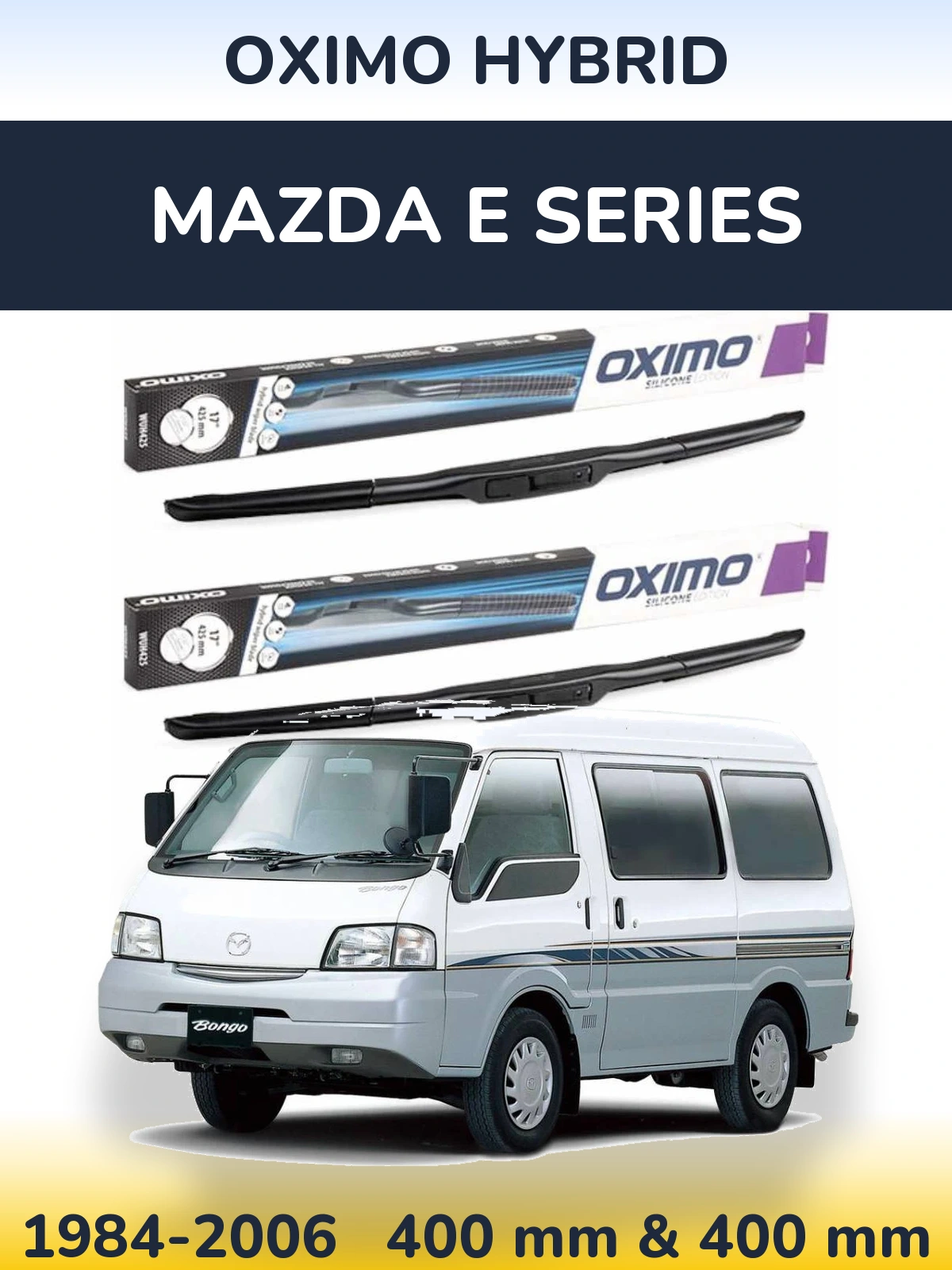 Комплект передних дворников Oximo Hybrid 400 & 400 мм для Mazda E Series 1984-2006