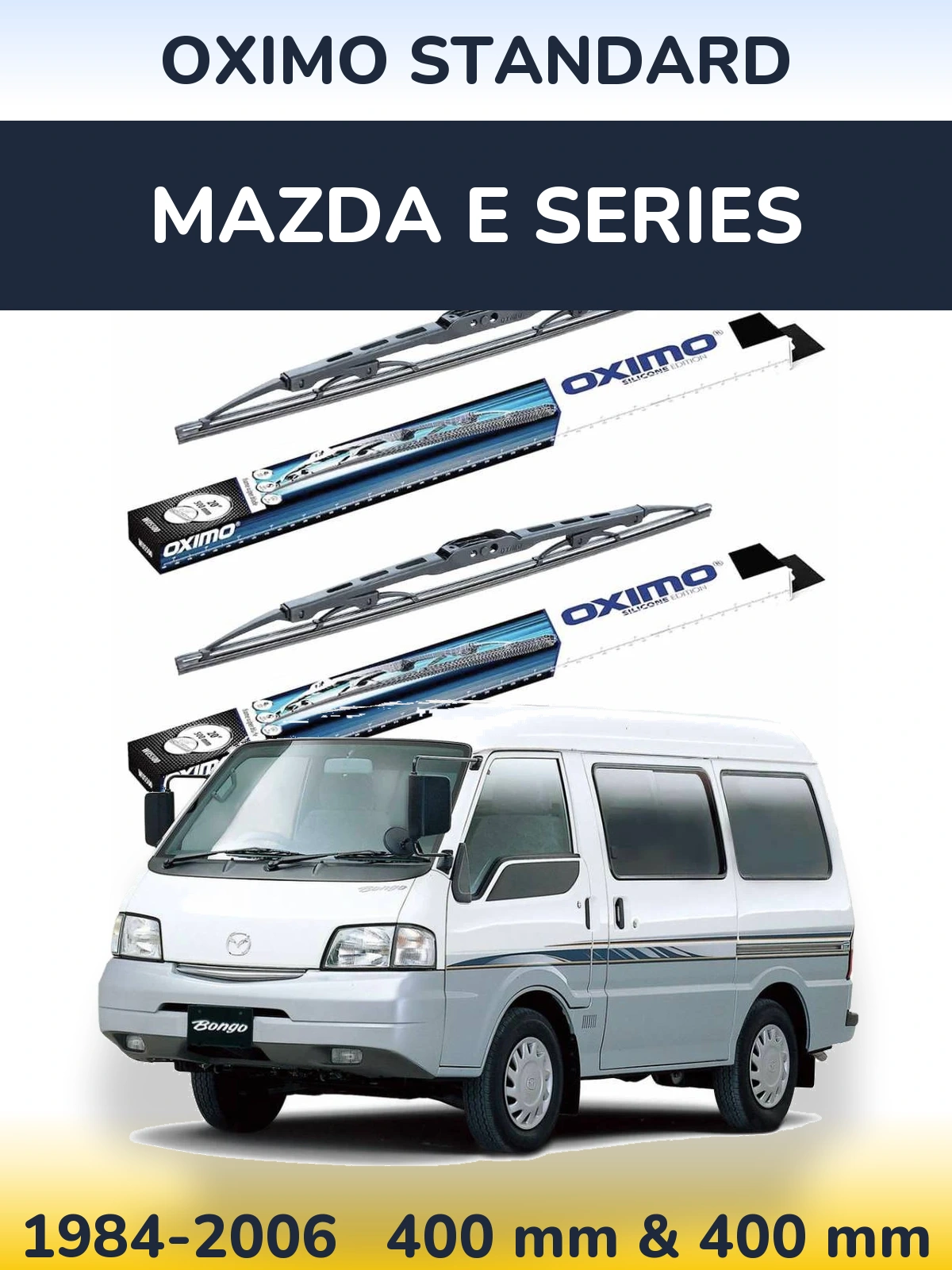 Front wiper blade set Oximo Standard 400 & 400 мм for Mazda E Series 1984-2006