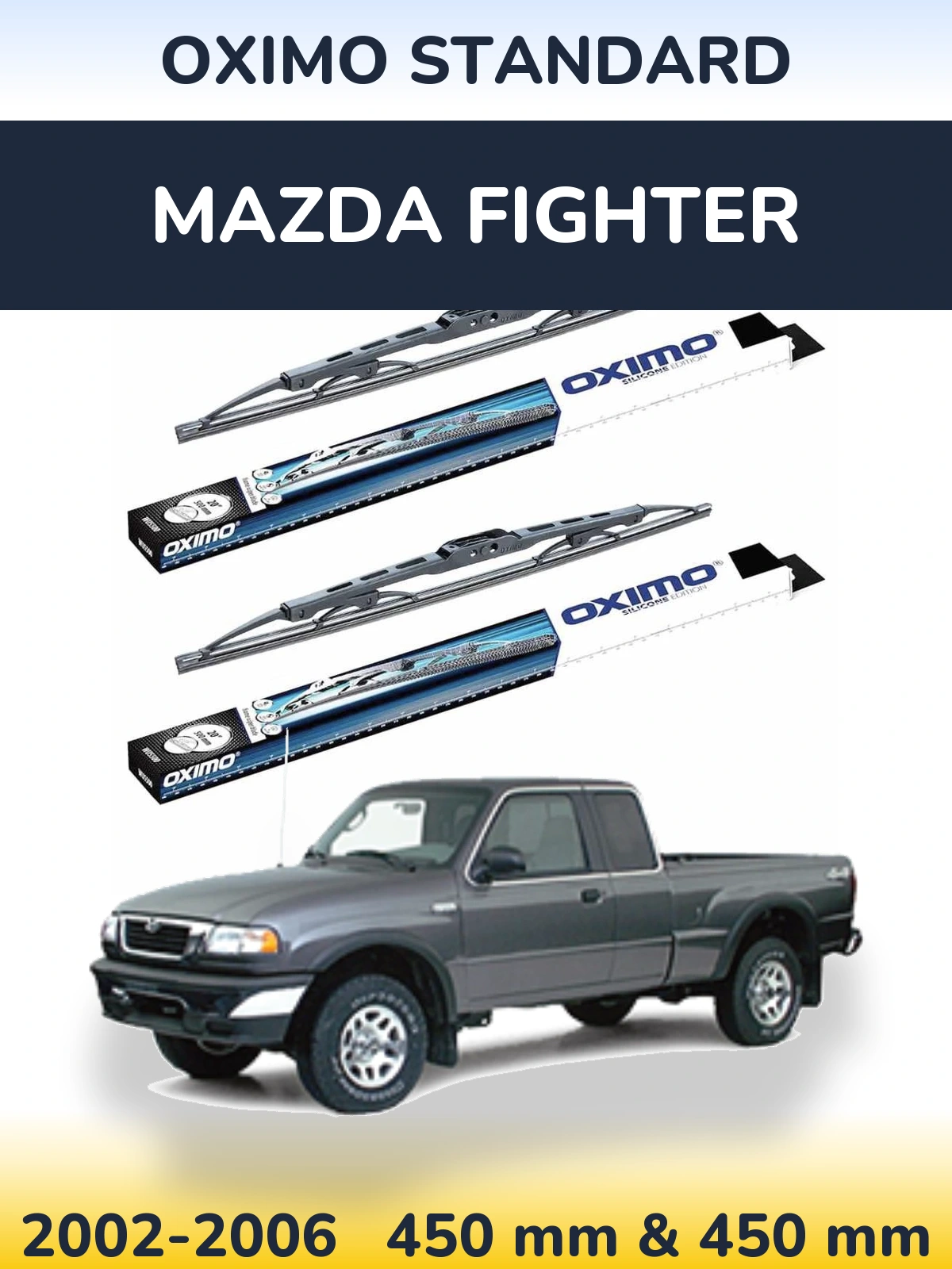 Komplet przednich wycieraczek Oximo Standard 450 & 450 mm do Mazda Fighter 2002-2006