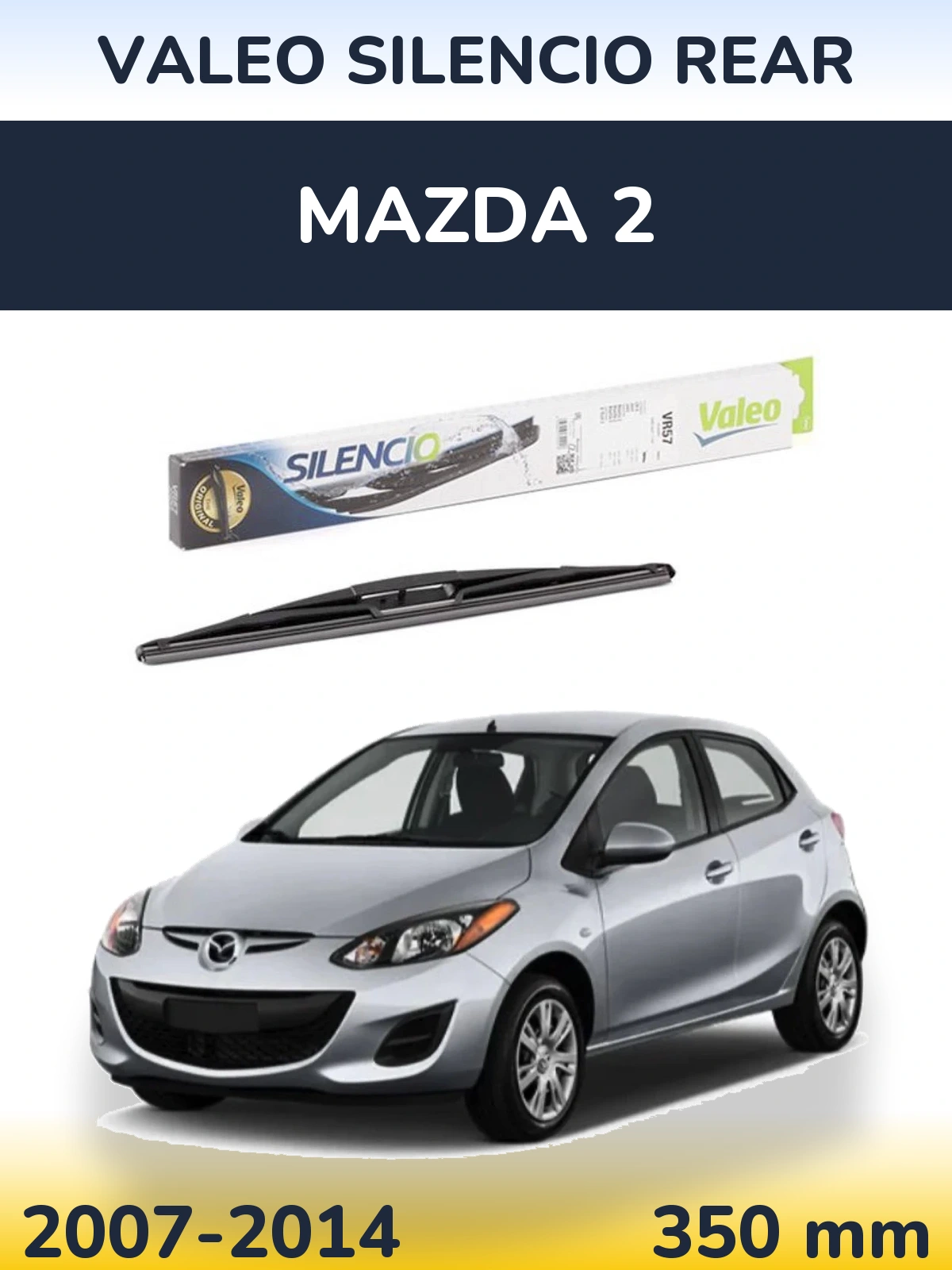 Rear wiper blade Valeo Silencio Rear 345 mm for Mazda 2 2007-2014