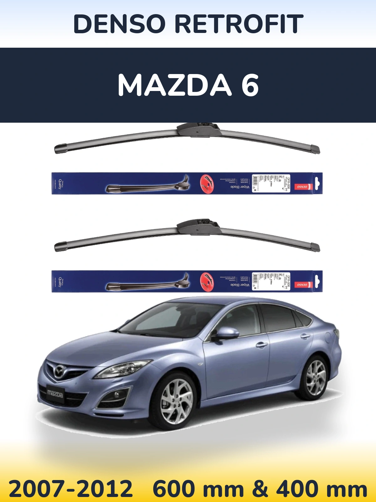 Комплект передних дворников Denso Retrofit 600 & 400 мм для Mazda 6 2007-2012