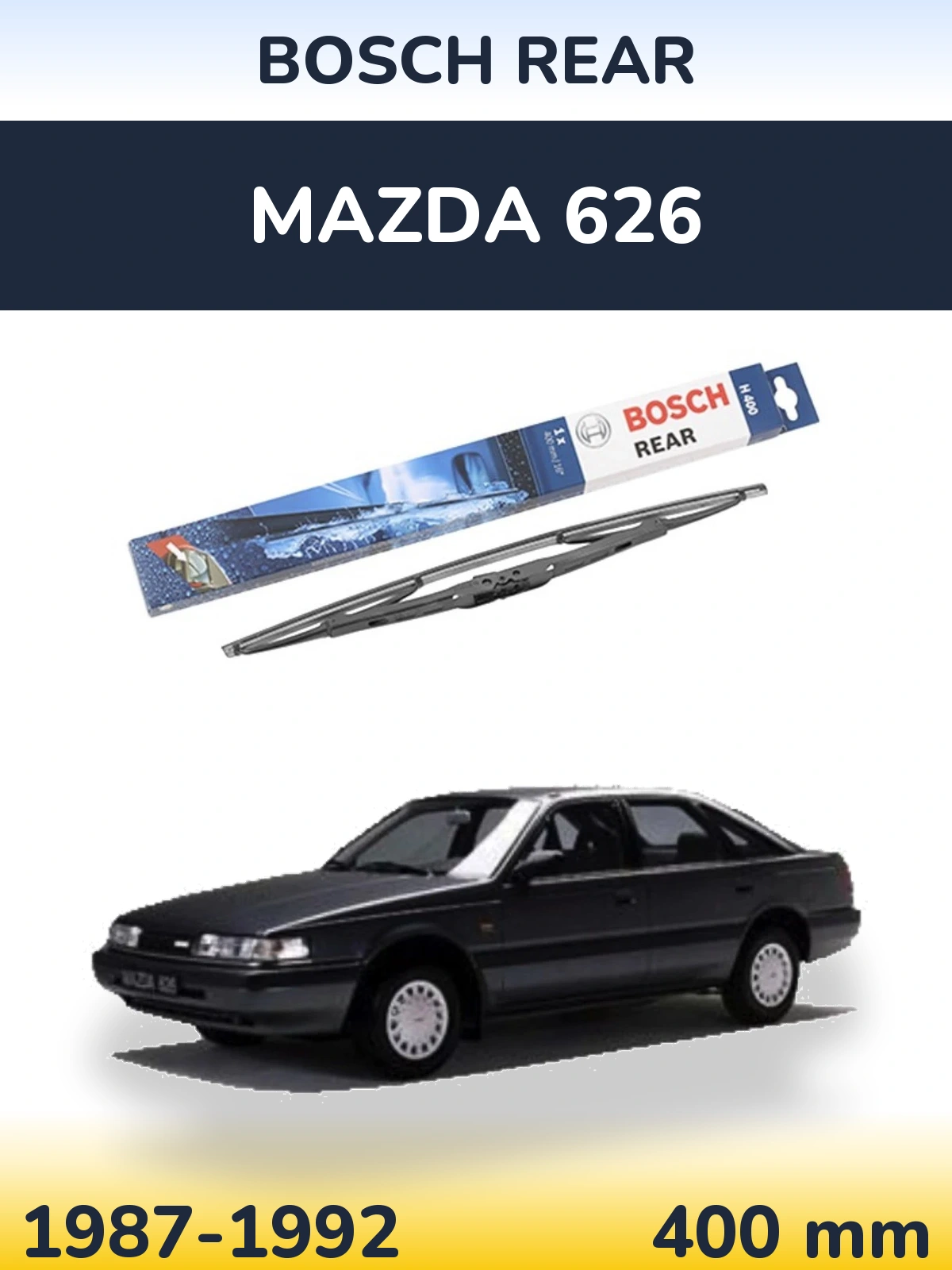 Rear wiper blade BOSCH Rear 400 mm for Mazda 626 1987-1992