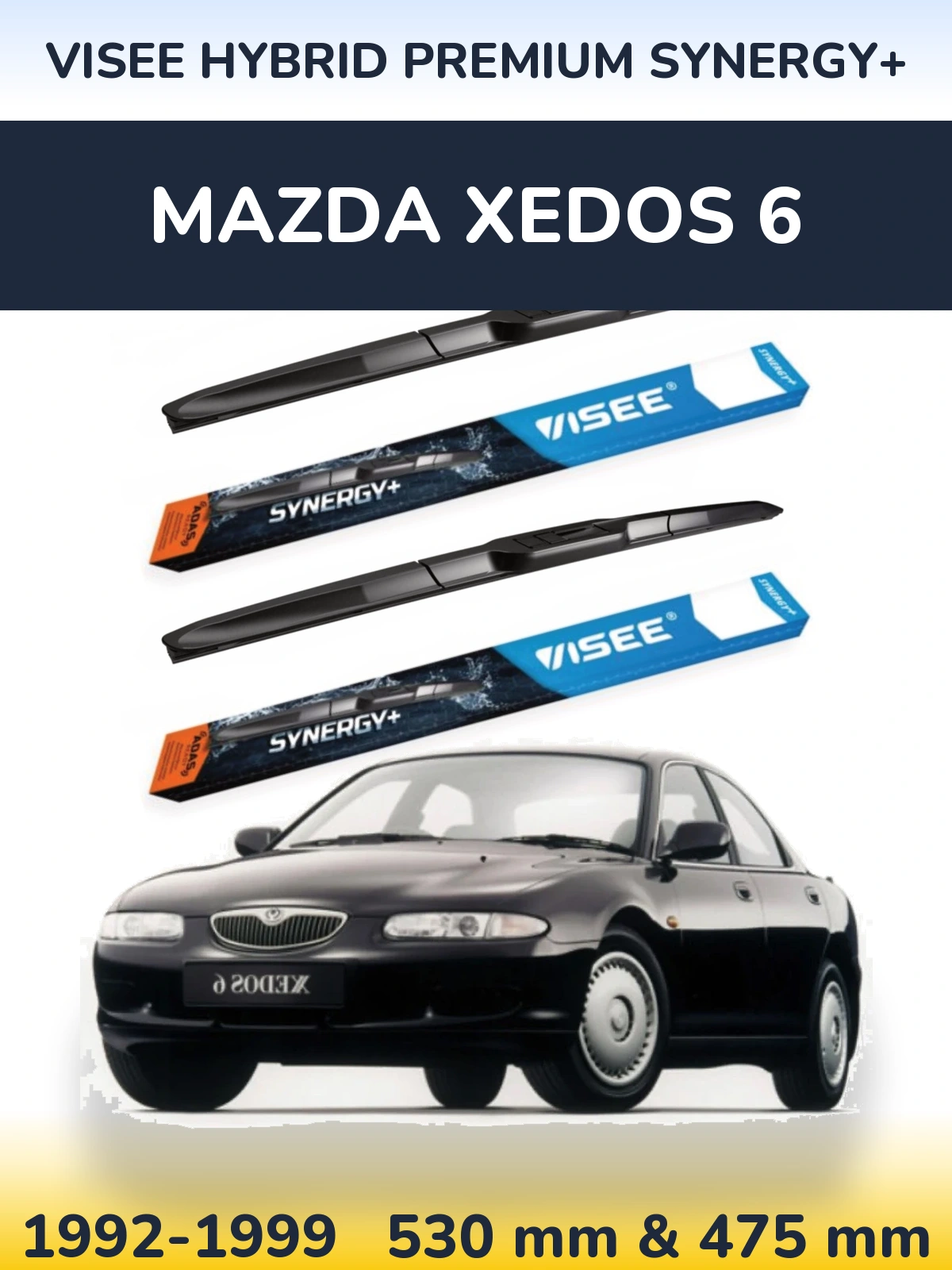 Комплект передних дворников VISEE HYBRID PREMIUM SYNERGY+ 530 & 475 мм для Mazda Xedos 6 1992-1999