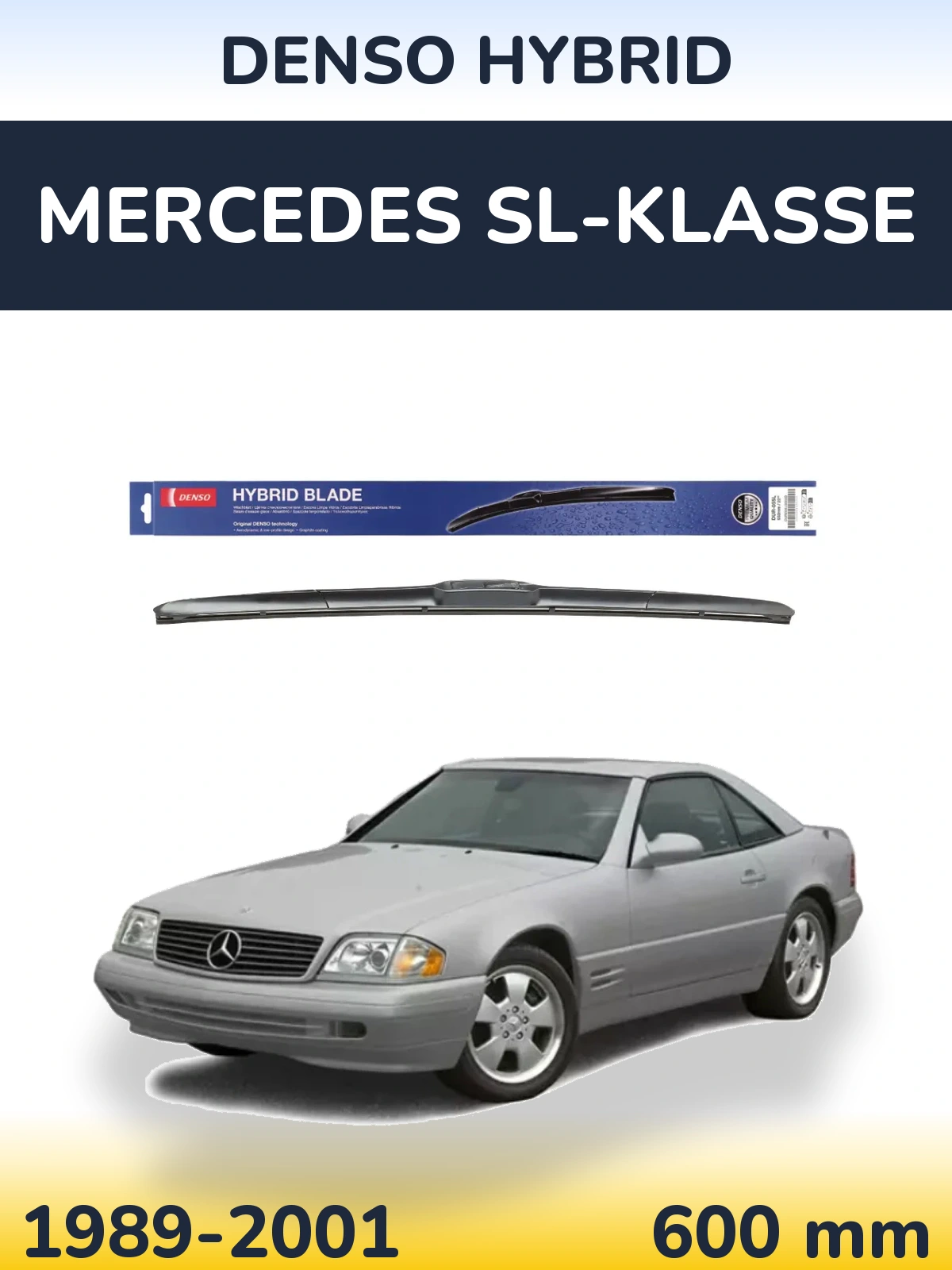 Передний дворник Denso Hybrid 600 мм для Mercedes SL-Klasse 1989-2001