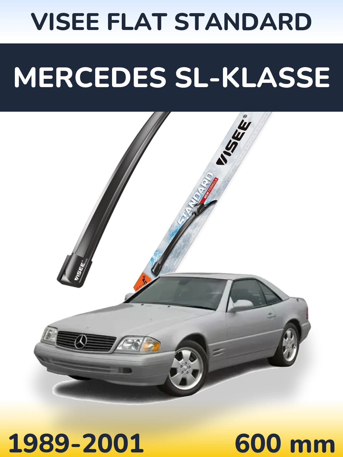 Передний дворник VISEE FLAT STANDARD 600 мм для Mercedes SL-Klasse 1989-2001
