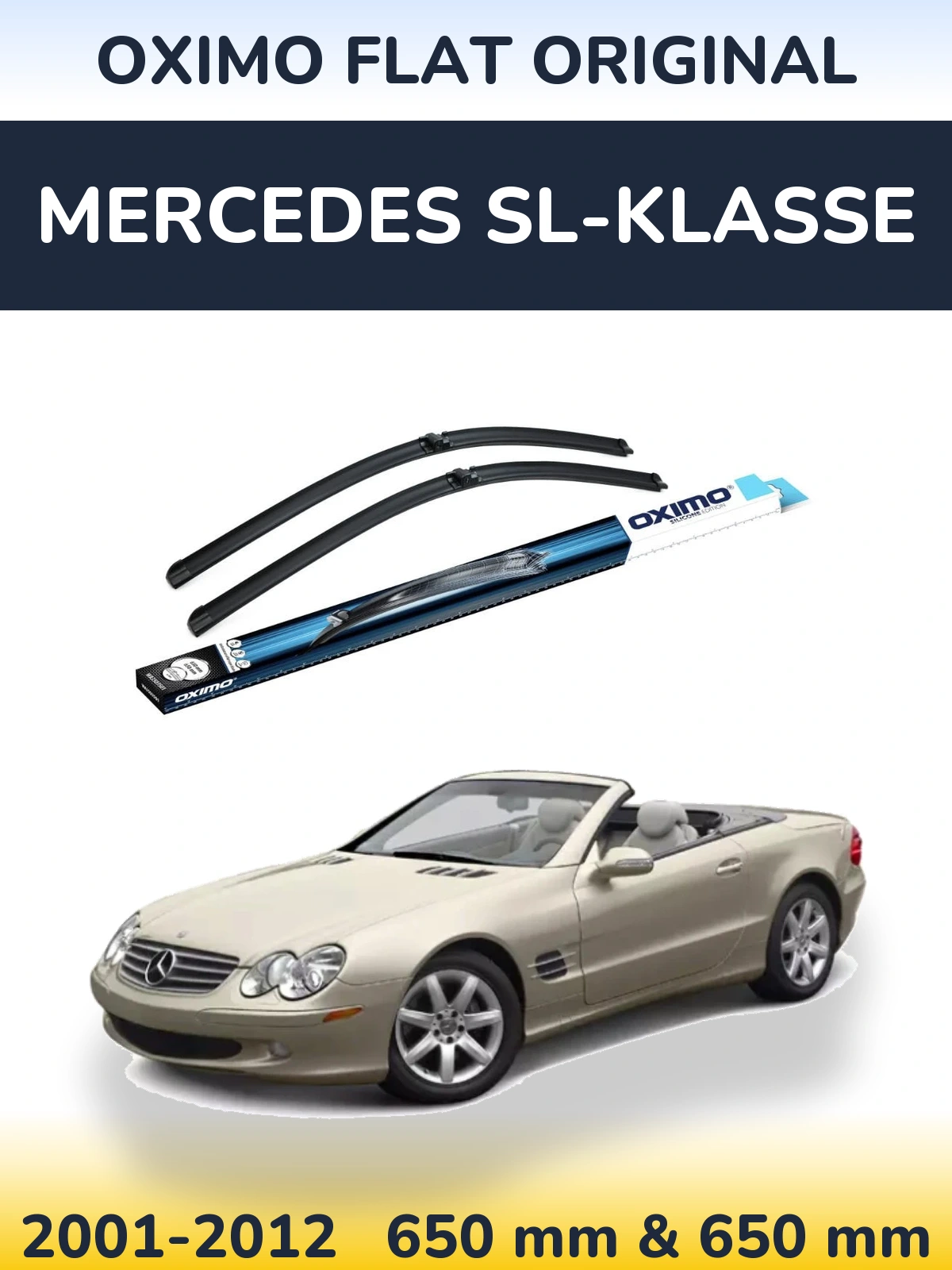 Комплект передніх щіток Oximo Flat Original 650 & 650 мм для Mercedes SL-Klasse 2001-2012