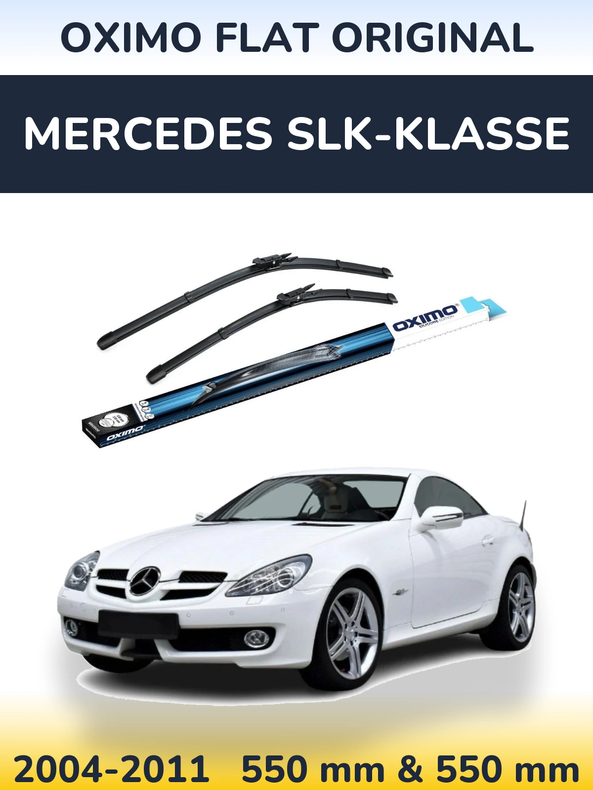 Front wiper blade set Oximo Flat Original 550 & 550 mm for Mercedes SLK-Klasse 2004-2011
