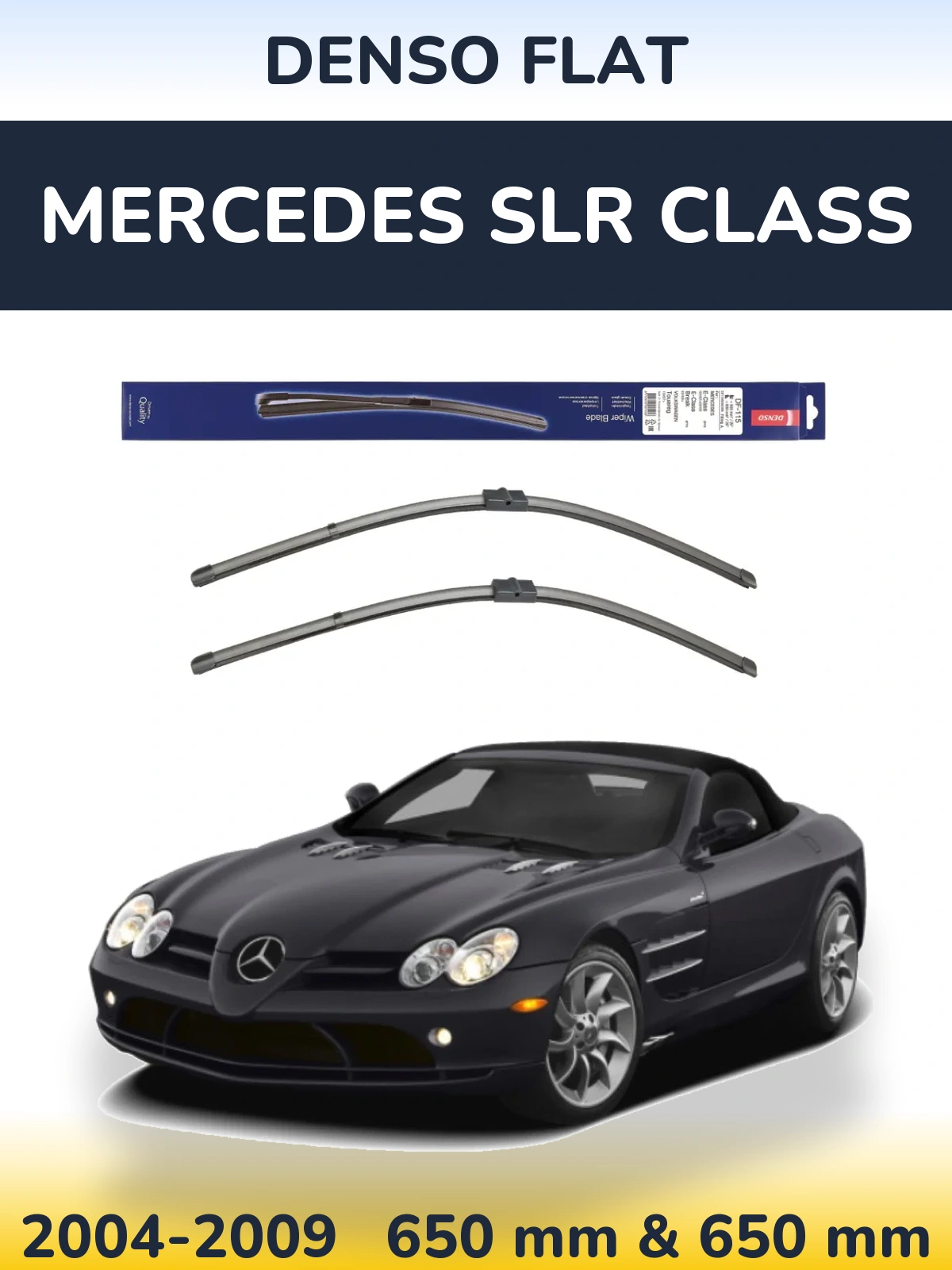 Комплект передних дворников Denso Flat 650 & 650 мм для Mercedes SLR Class 2004-2009