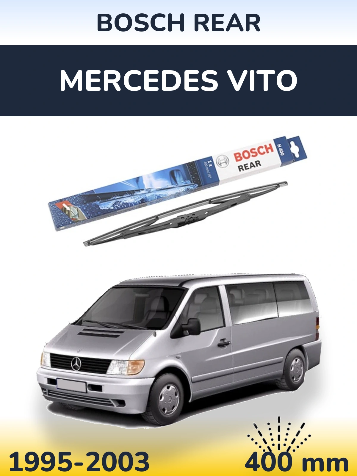 Задня щітка BOSCH Rear 400 мм для Mercedes Vito 1995-2003