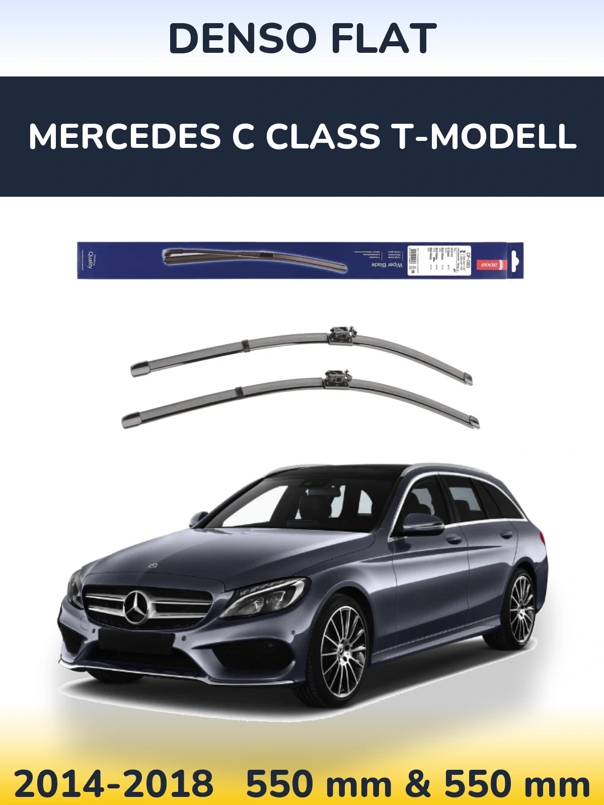 Komplet przednich wycieraczek Denso Flat 550 & 550 mm do Mercedes Klasa C T-Modell 2014-2018