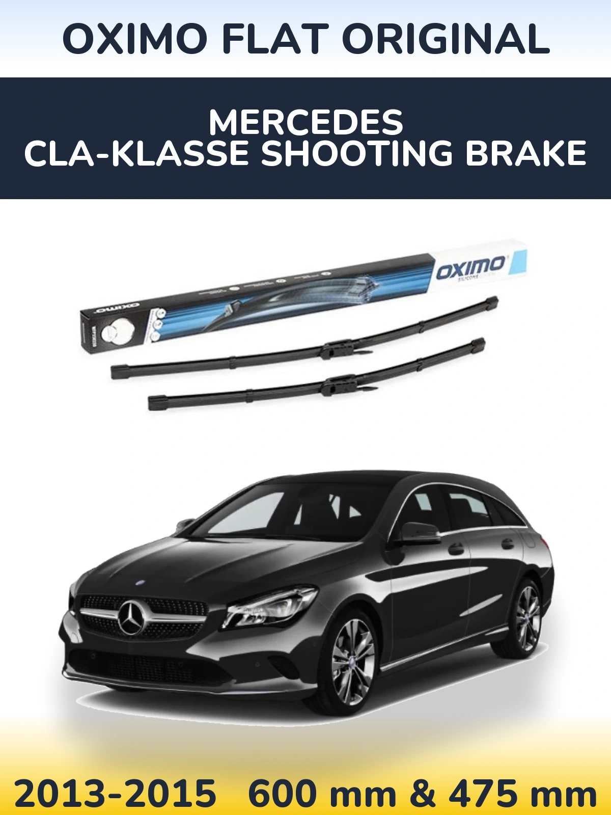 Front wiper blade set Oximo Flat Original 600 & 475 мм for Mercedes CLA-Klasse Shooting Brake 2013-2015