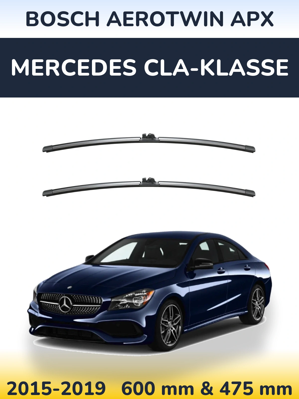 Komplet przednich wycieraczek BOSCH AeroTwin APX 600 & 475 mm do Mercedes CLA-Klasse 2015-2019