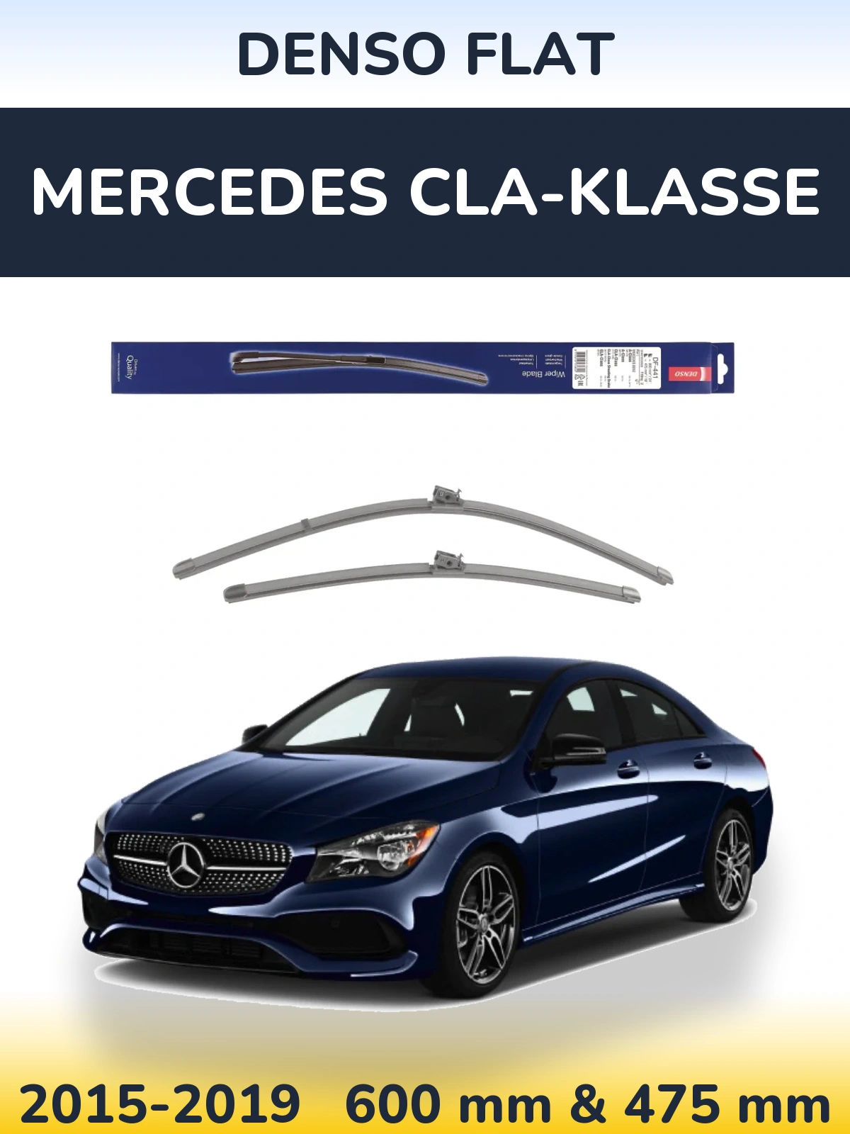 Komplet przednich wycieraczek Denso Flat 600 & 475 mm do Mercedes CLA-Klasse 2015-2019