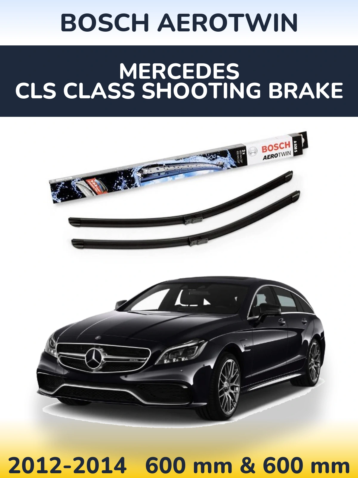 Komplet przednich wycieraczek BOSCH AeroTwin 600 & 600 mm do Mercedes Klasa CLS Shooting Brake 2012-2014