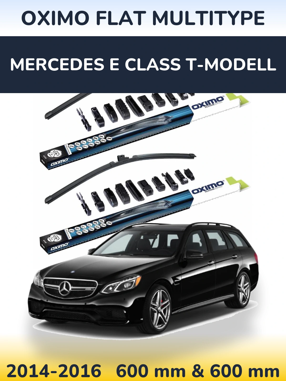 Комплект передних дворников Oximo Flat MultiТипe 600 & 600 мм для Mercedes E Class T-Модельl 2014-2016