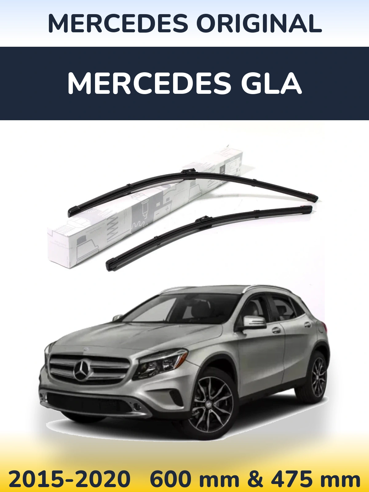 Front wiper blade set Mercedes OEM Mercedes Original 600 & 475 mm for Mercedes GLA 2015-2020