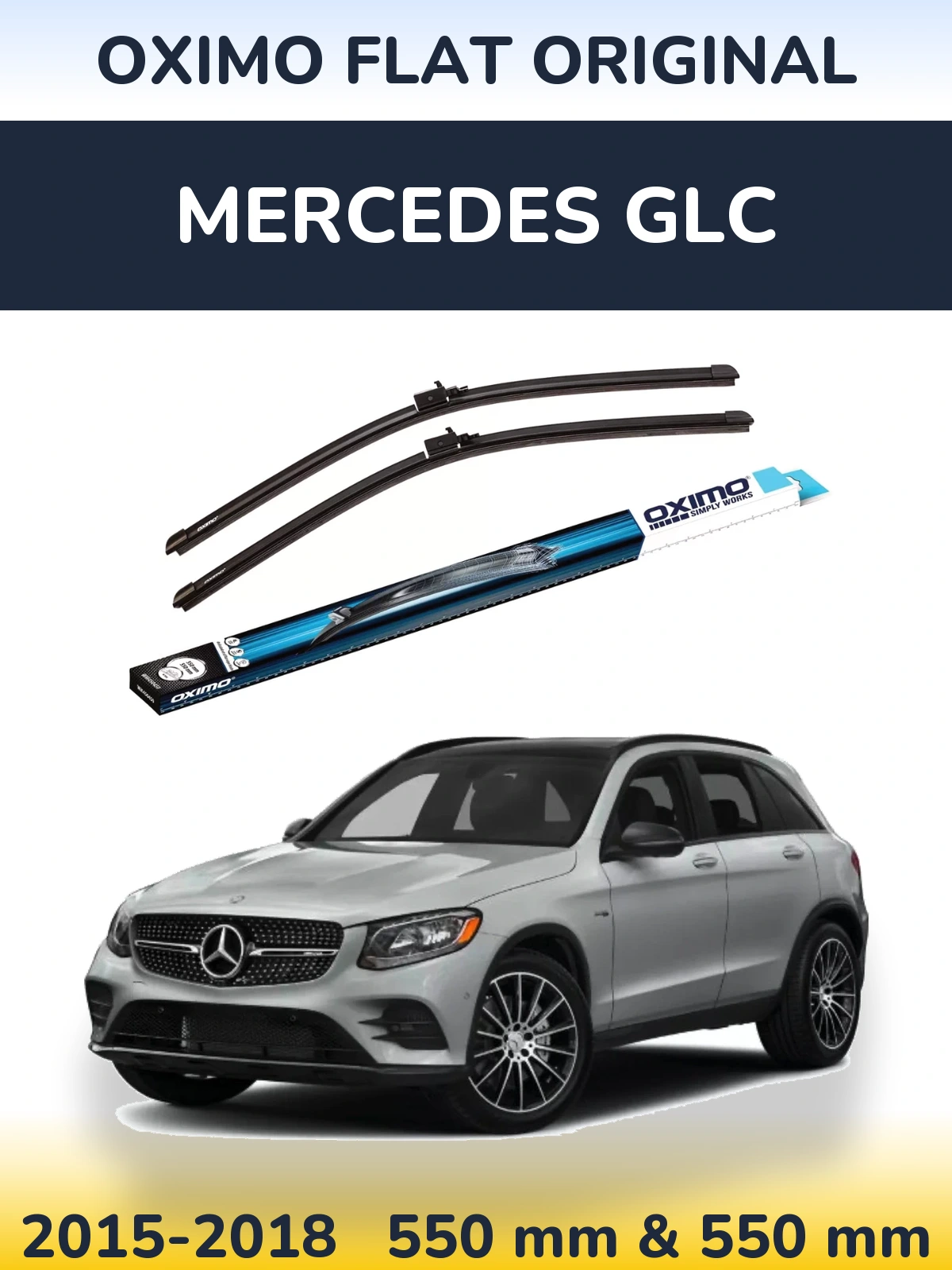Комплект передніх щіток Oximo Flat Original 550 & 550 мм для Mercedes GLC 2015-2018