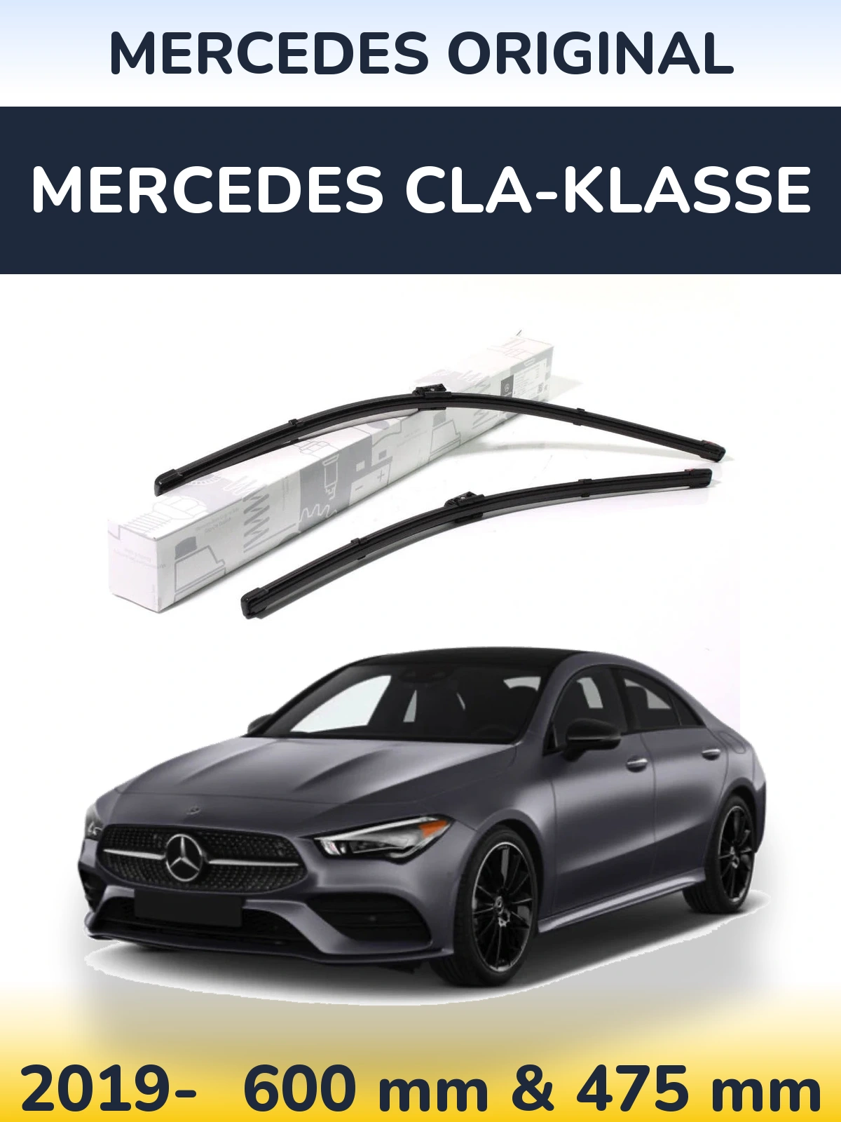 Front wiper blade set Mercedes OEM Mercedes Original 600 & 475 мм for Mercedes CLA-Klasse 2019-2026