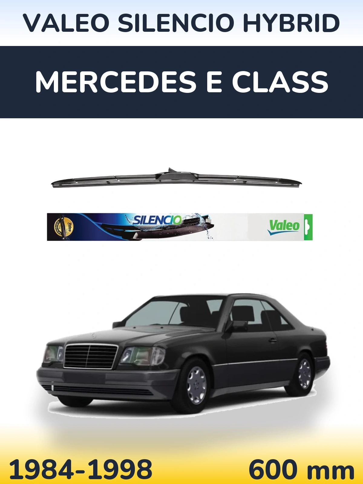 Przednia wycieraczka Valeo Silencio Hybrid 600 mm do Mercedes Klasa E 1984-1998
