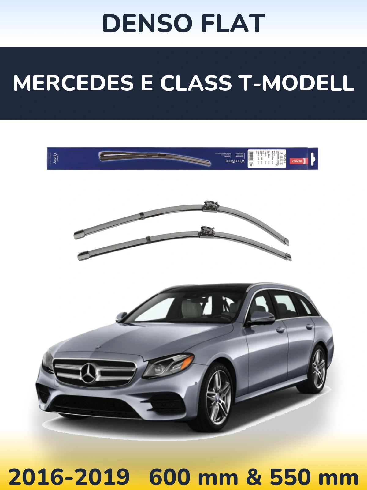 Комплект передних дворников Denso Flat 600 & 550 мм для Mercedes E Class T-Модельl 2016-2019