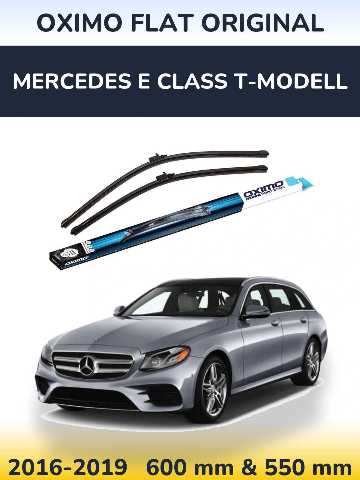 Комплект передніх щіток Oximo Flat Original 600 & 550 мм для Mercedes E Class T-Модельl 2016-2019