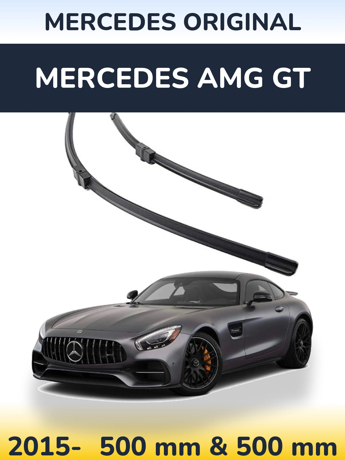 Front wiper blade set Mercedes OEM Mercedes Original 500 & 500 mm for Mercedes AMG GT 2015-2026