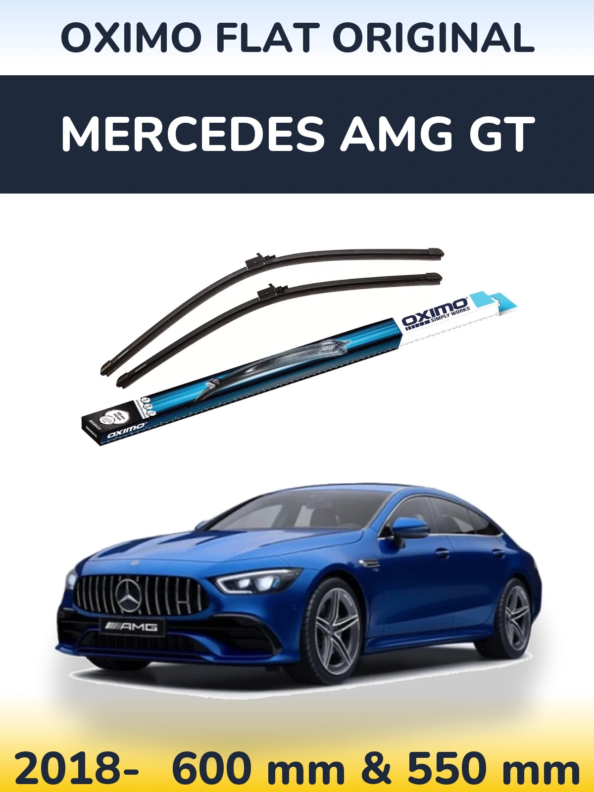 Комплект передніх щіток Oximo Flat Original 600 & 550 мм для Mercedes AMG GT 2018-2026