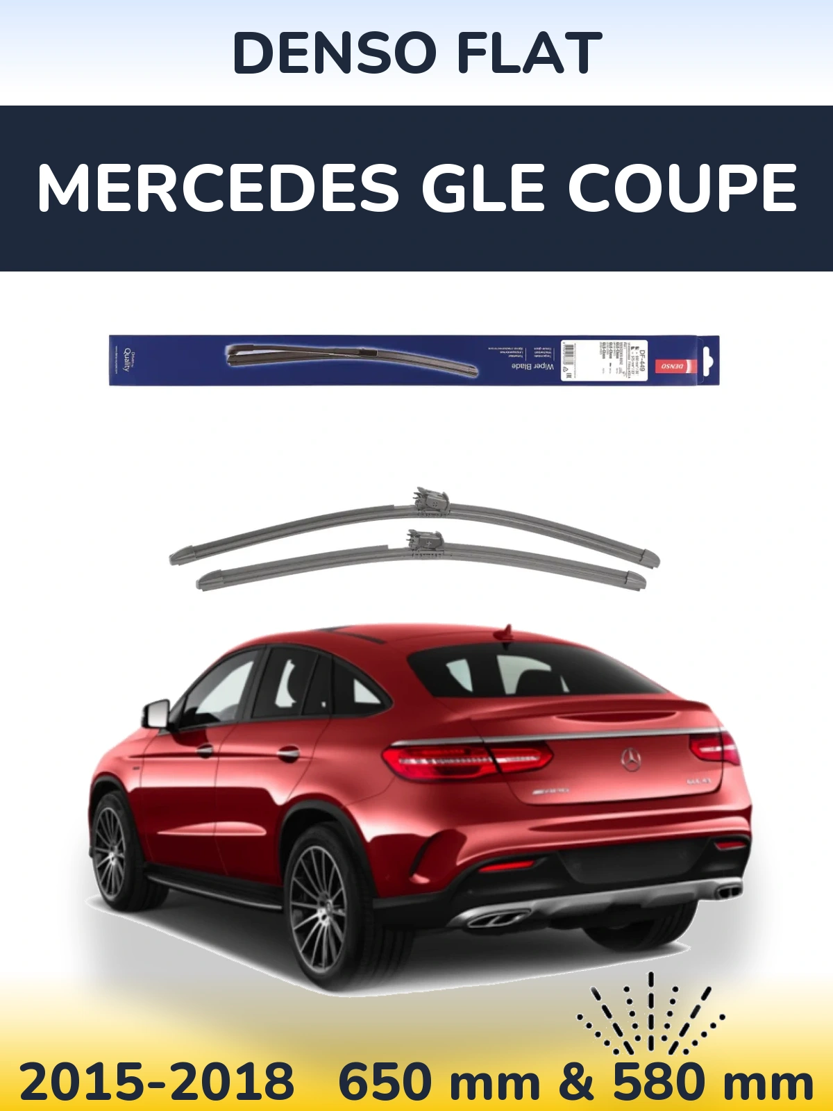 Komplet przednich wycieraczek Denso Flat 650 & 580 mm do Mercedes GLE Coupe 2015-2018