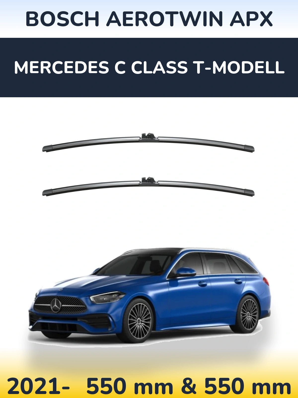 Комплект передніх щіток BOSCH AeroTwin APX 550 & 550 мм для Mercedes C Class T-Модельl 2021-2026