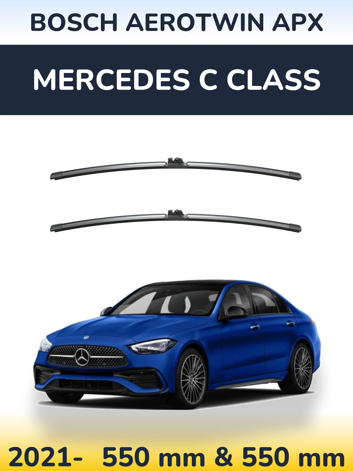 Комплект передніх щіток BOSCH AeroTwin APX 550 & 550 мм для Mercedes C Class 2021-2026