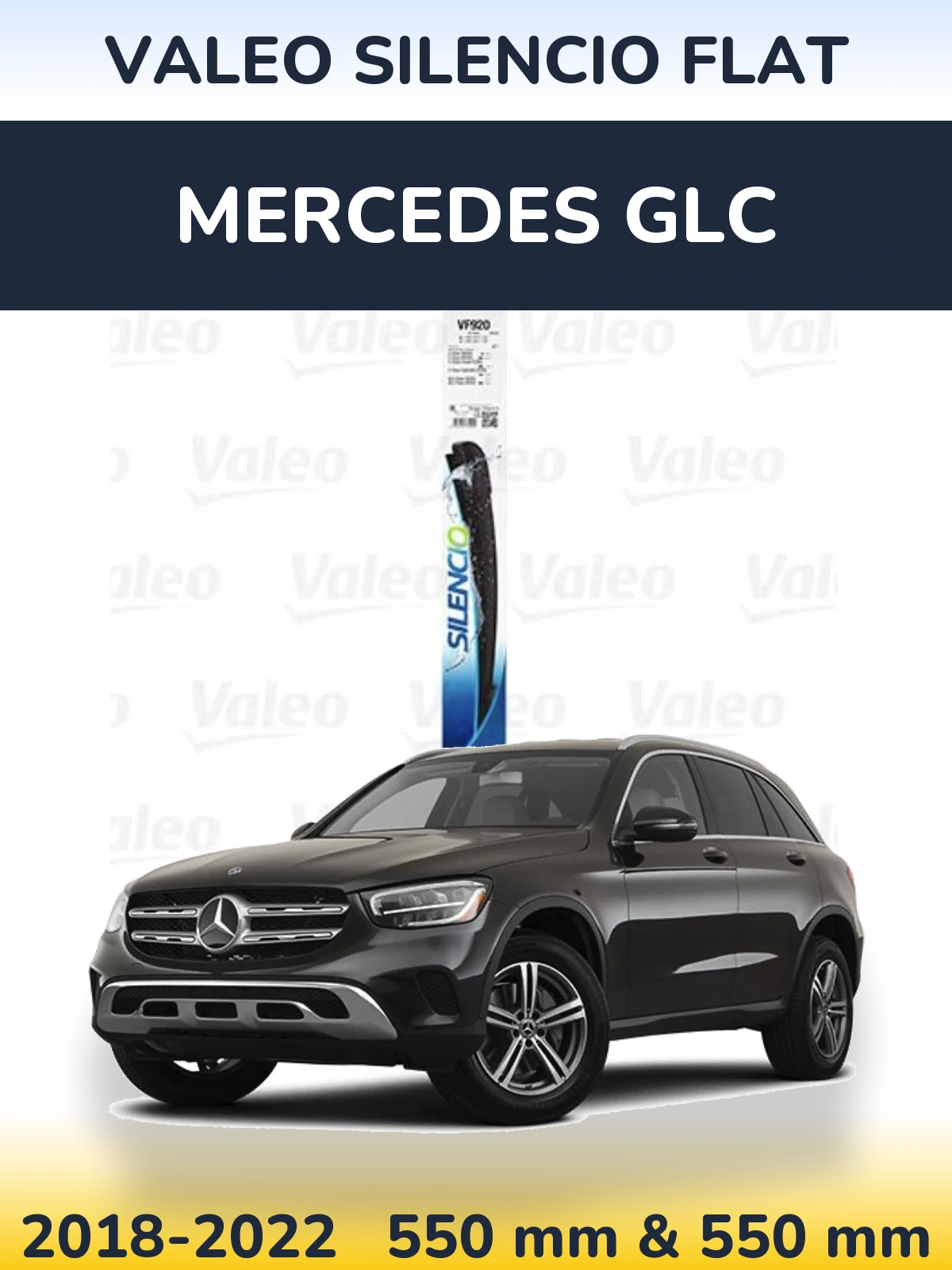 Komplet przednich wycieraczek Valeo Silencio Flat 550 & 550 mm do Mercedes GLC 2018-2022
