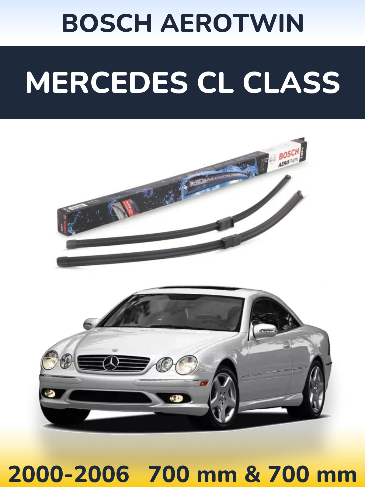 Комплект передних дворников BOSCH AeroTwin 680 & 680 мм для Mercedes CL Class 2000-2006