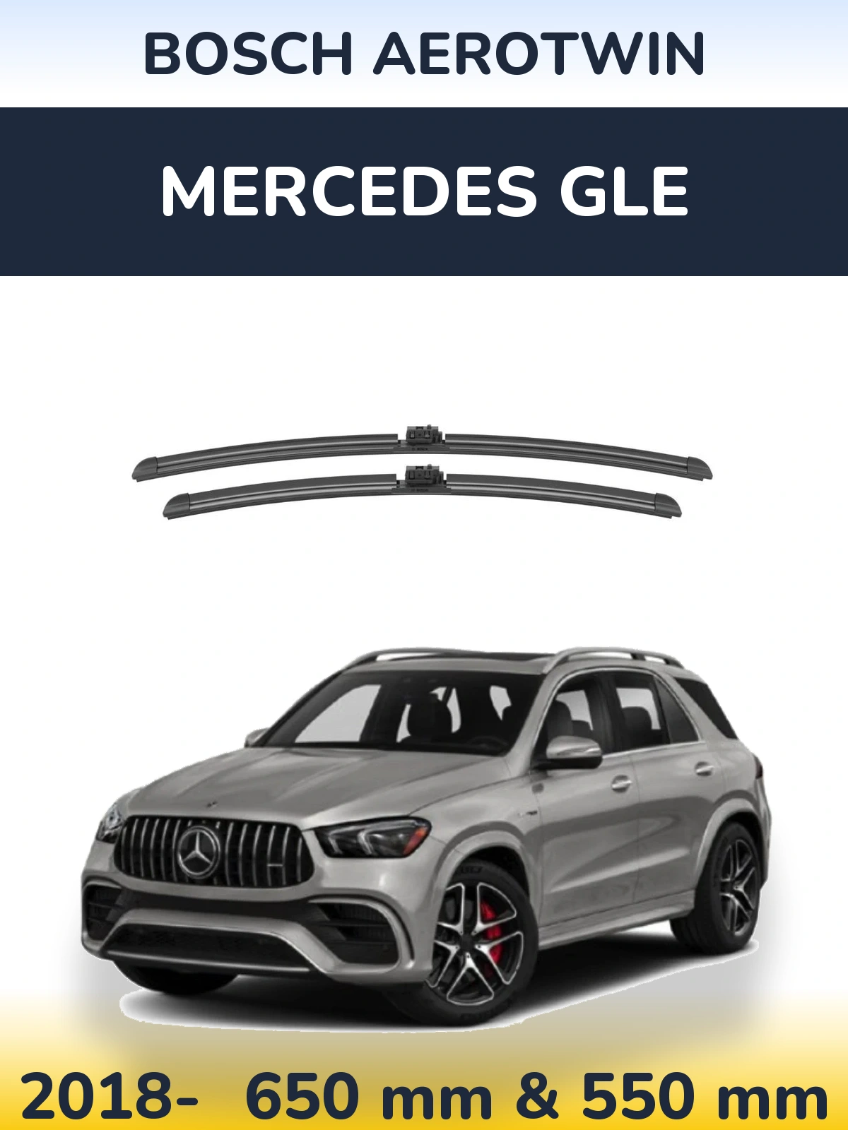 Front wiper blade set BOSCH AeroTwin 650 & 550 мм for Mercedes GLE 2018-2026