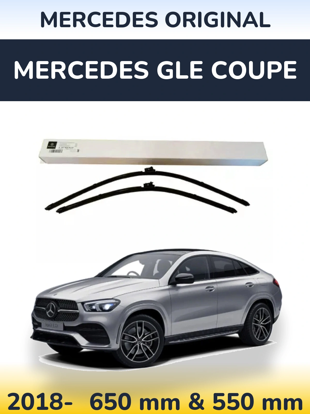 Front wiper blade set Mercedes OEM Mercedes Original 650 & 550 мм for Mercedes GLE Coupe 2018-2026