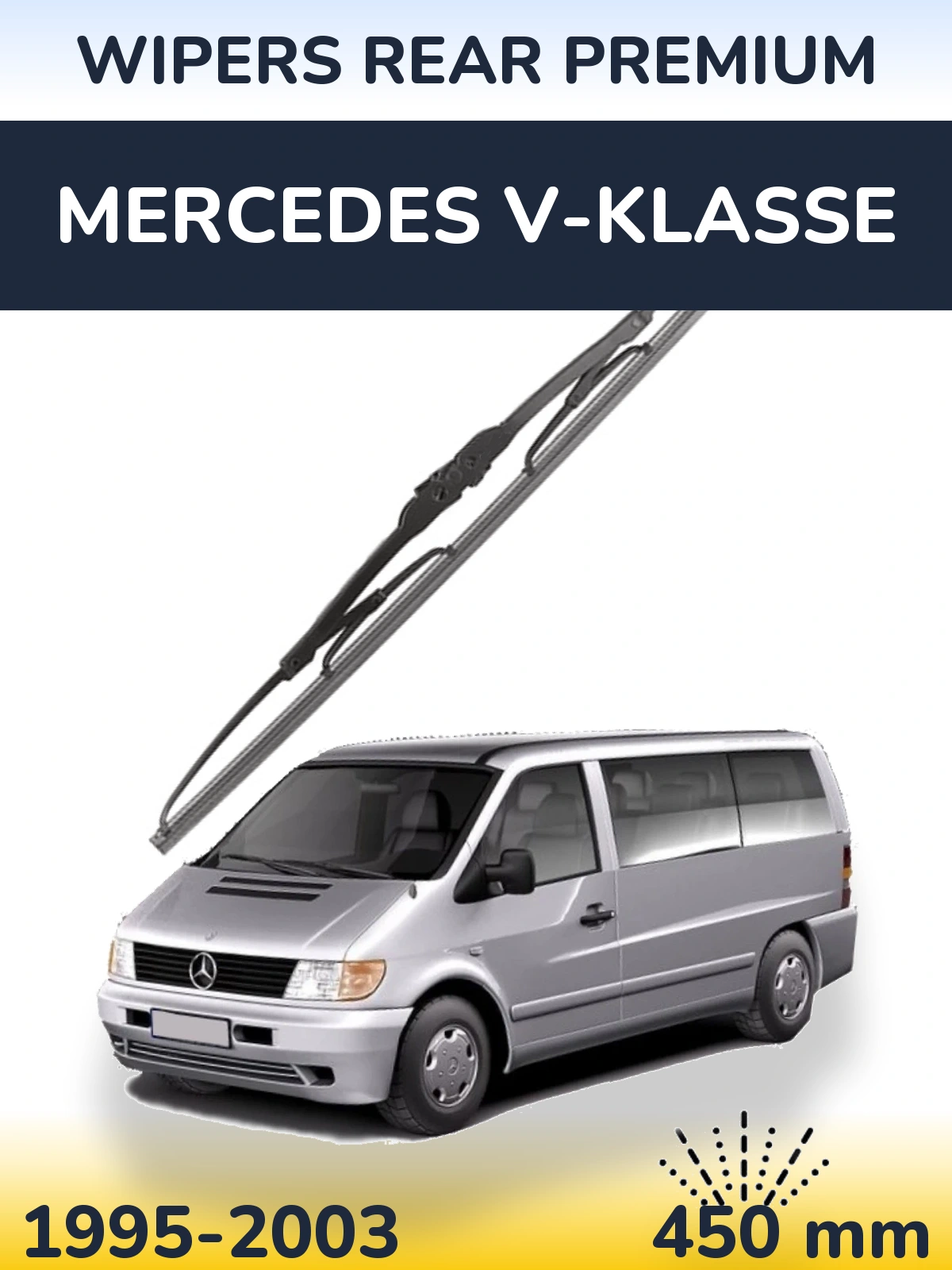 Rear wiper blade WIPERS REAR PREMIUM 450 mm for Mercedes V-Klasse 1995-2003