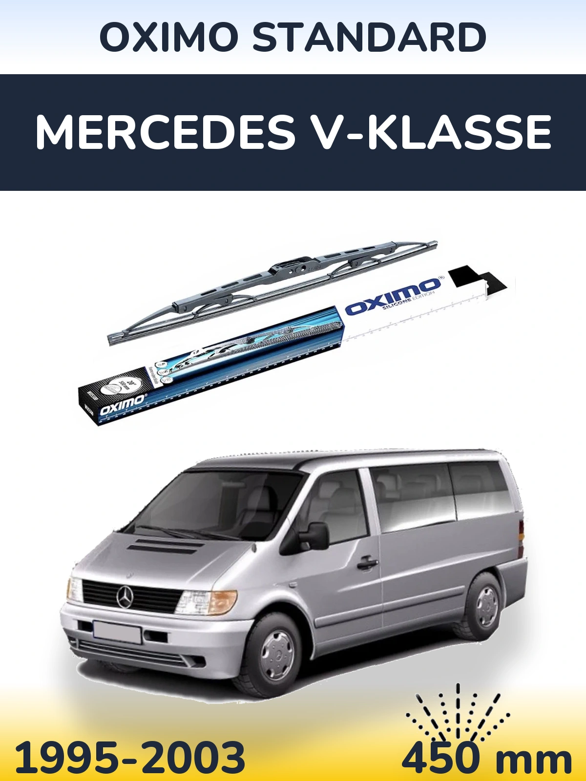 Rear wiper blade Oximo Standard 450 mm for Mercedes V-Klasse 1995-2003