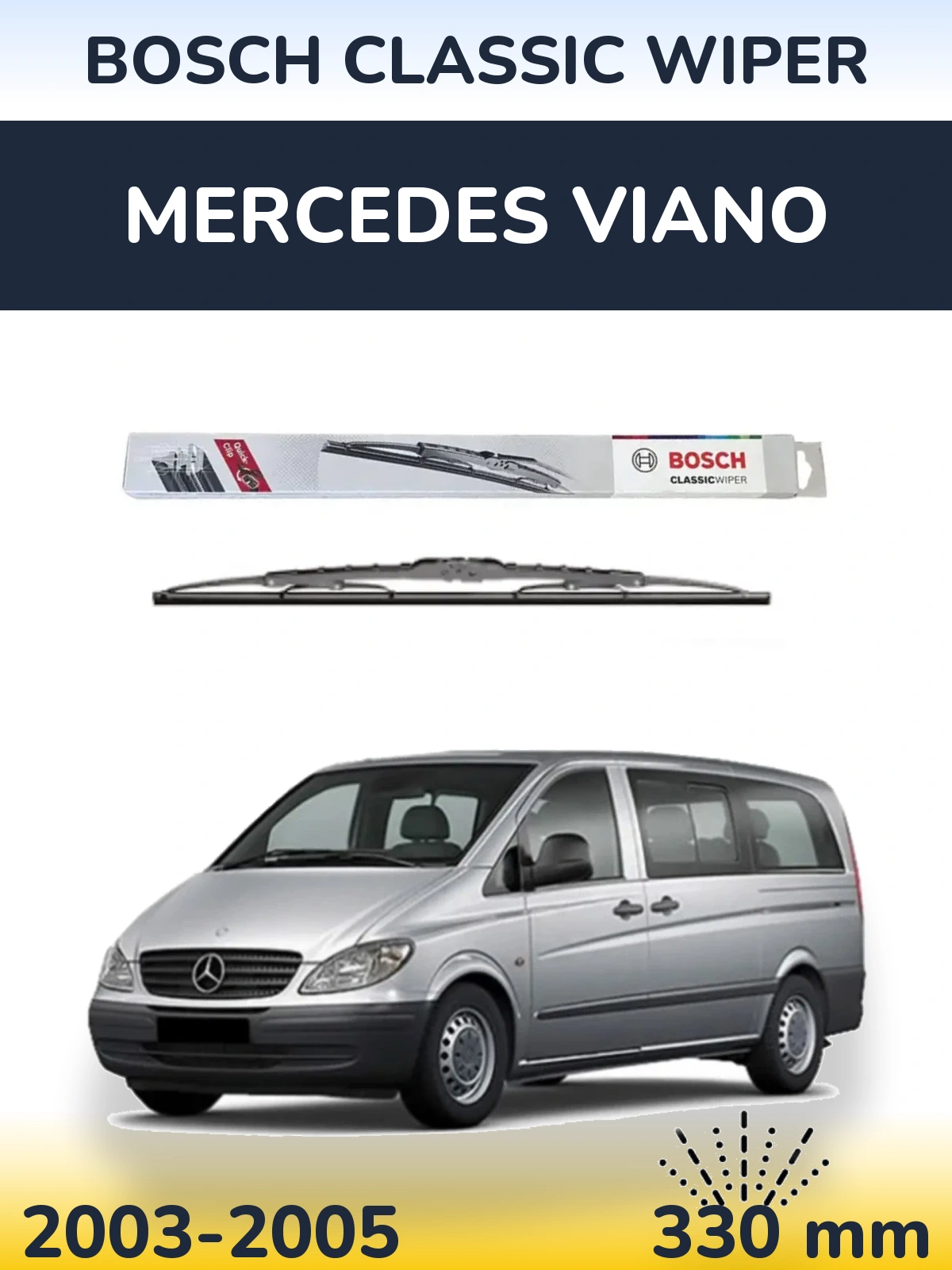 Tylna wycieraczka BOSCH Classic Wiper 340 mm do Mercedes Viano 2003-2005