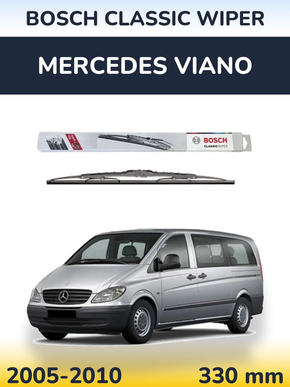 Rear wiper blade BOSCH Classic Wiper 340 mm for Mercedes Viano 2005-2010