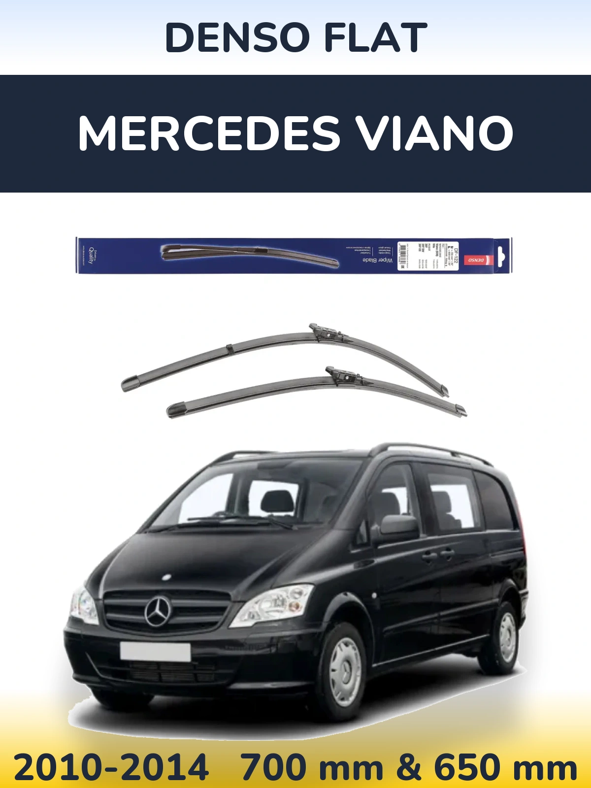 Front wiper blade set Denso Flat 700 & 650 mm for Mercedes Viano 2010-2014